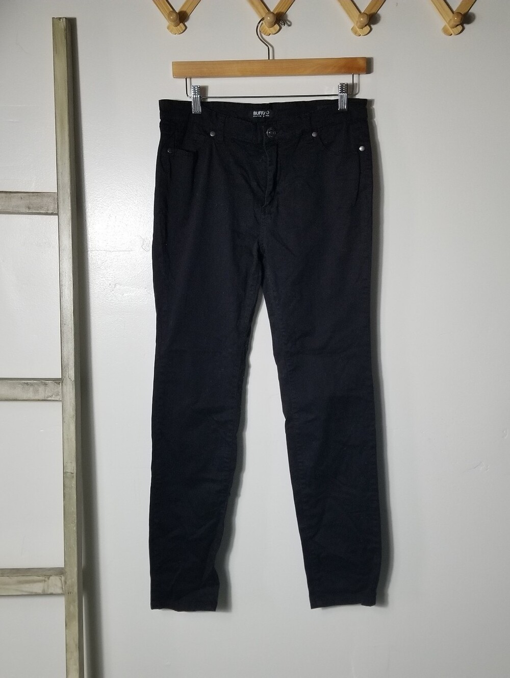 BUFFALO WOMEN'S BLACK MID RISE HOPE STRETCH SKINNY PANTS SIZE 10